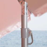 Sombrilla Playa Aktive, 8 Varillas Fibra de Vidrio, Mástil Inclinable, Ø180 Cm, Coral(m-6)