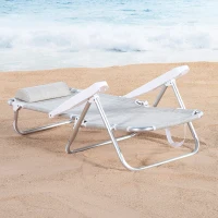 Silla Plegable Multiposición con Cojín, 48x46x84 Cm, Beige(m-3)
