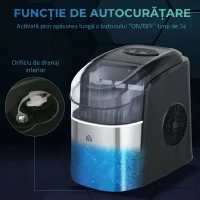 HOMCOM Aparat de Facut Gheata, 12 kg in 24 ore, 9 Cuburi(m-7)