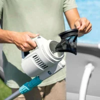 Aspiradora de Piscina Manual Batería Recargable 100 Min Autonomía, Mástil 2,8 M, Azul(m-7)
