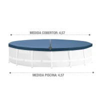 Cobertor Piscina Circular Intex para Metal y Prisma Frame, 457x457x25 Cm, Azul Marino(m-3)