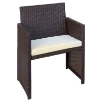 Conjunto Muebles para Jardín Ratán Sintético 3 Piezas Sillón 59x59x76 Cm, Marrón Oscuro(m-6)