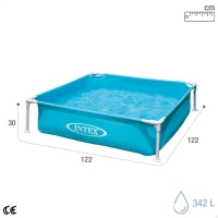 Piscina Desmontable Infantil Small Frame 342 L, 122x122x30 Cm, Azul(m-3)