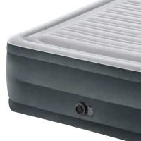 Colchón Hinchable Doble Elevado con Hinchador Eléctrico, 152x203x56 Cm, Gris(m-6)