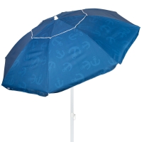 Sombrilla de Playa Antiviento 8 Varillas, 220 Cm, Azul