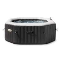 Spa Hinchable PureSpa Jet y Burbujas Deluxe 4 Personas, 201x201x71 Cm, Negro(m-1)