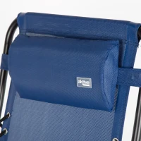 Silla Plegable Gravedad Cero con Estructura de Acero, 86,5x13,5x67 Cm, Azul(m-6)