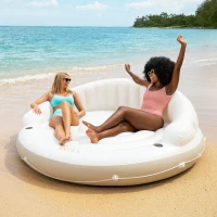 Isla Hinchable Intex con Toldo Desmontable, 199x150 Cm, Crema y Blanca(m-3)
