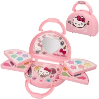 Maletín de Maquillaje Hello Kitty Infantil con 5 Compartimentos, 29,5x30,5x4 Cm, Rosa(m-1)