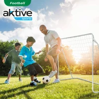 Portería de Fútbol Infantil con Lona de Entrenamiento, 182x91x122 Cm, Blanco(m-5)