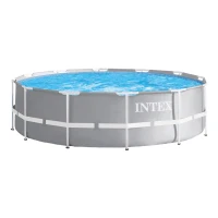 Piscina Desmontable Redonda Intex Prisma Frame con Depuradora, 366x99 Cm, Gris(m-8)