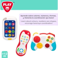 Set de Mandos y Teléfono para Bebé, 3 Piezas con Luz y Sonido, 28x6x24 Cm, Multicolor(m-5)