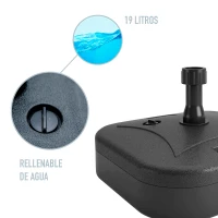 Base para Sombrilla Compatible con Tubo 38 Mm, 46x46x14 Cm, Negro(m-3)