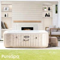 Spa Hinchable 4 Personas Chevron Deluxe, 175x175x71 Cm, Marrón(m-2)