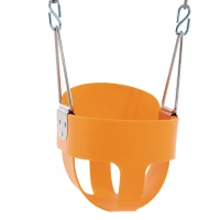 Columpio Infantil 2 en 1 con Asiento Reforzado y Cinturón, 170x235x200 Cm, Verde, Azul y Naranja(m-5)