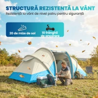 Outsunny Cort gonflabil rapid de montat, refugiu de aer, cort de camping(m-8)