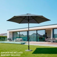 Parasol Hexagonal Mástil Aluminio 38 Mm Ø 300 Cm, Tela Poliéster 150 Gr/m2, Antracita(m-2)