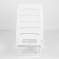 Silla de Playa Plegable Baja de Plástico, 34x50x65 Cm, Blanco(m-2)
