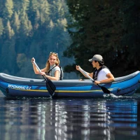 Kayak Hinchable 2 Plazas con Remos y Hinchador 89x307x53 Cm, Azul y Gris(m-7)