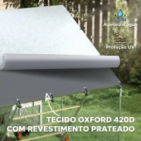 PawHut Galinheiro para Exterior 3x2 m Galinheiro de Aço Galvanizado com Comedouro Suspenso Tipo Espeto Poleiro Anti-UV Prata(m-7)