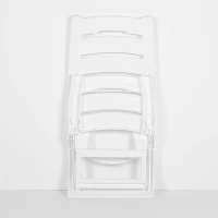Silla de Playa Plegable Baja de Plástico, 34x50x65 Cm, Blanco(m-7)