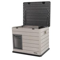 Caseta para Perro Ultrarresistente con Techo Abatible, 120x97x97 Cm, Gris(m-2)