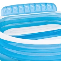 Piscina Hinchable Intex con Sillón y Porta Bebidas, 229x218x79 Cm, Blanco y Azul(m-6)
