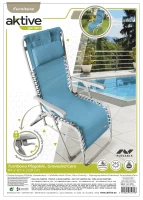 Tumbona Plegable Gravedad Cero con Cojín Acolchado, 160x52x76 Cm, Azul(m-9)