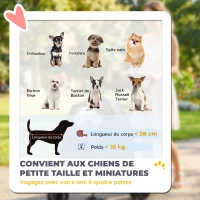 PawHut Poussette pour Chien Pliable, 4 Roues EVA, Fenêtres en Maille, Laisses de Sécurité, Coussin Amovible, 73x50x96cm, Gris(m-4)