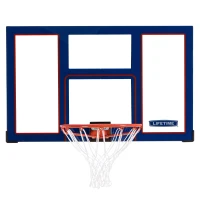 Tablero de Baloncesto Policarbonato Ultrarresistente con Aro 46 Cm, 121x5x75,5 Cm, Azul y Rojo(m-1)