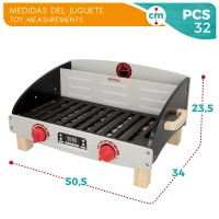 Barbacoa de Madera WOOMAX para Niños, 50,5x34x23,5 Cm, Madera Natural(m-7)