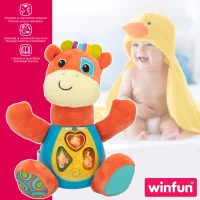 Peluche Jirafa Interactiva Que Habla en Español y Emite Luces, 18x8,5x19 Cm, Naranja(m-5)
