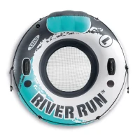 Flotador Rueda Hinchable INTEX con Respaldo, Ø135 Cm, Azul, Blanco y Gris(m-6)