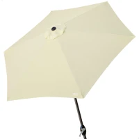 Parasol Hexagonal con Manivela y Techo Ventilado, 300x300x245 Cm, Crema(m-1)