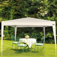 Cenador Plegable Estructura Acero Montaje Rápido, 300x300x240/250 Cm, Crema(m-7)