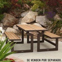 Banco Convertible en Mesa Lifetime, Polietileno de Alta Densidad, 141x78,5x88,5 Cm, Madera(m-2)