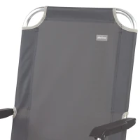 Silla Plegable Alta de Aluminio con Respaldo Fijo, 45x50x90 Cm, Gris Antracita(m-6)