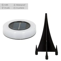 Pack 4 Focos Solares LED Baliza Removible, 10,5x10,5x11 Cm, Negro y Blanco(m-5)
