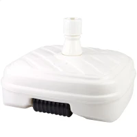 Base para Sombrilla Cuadrada con Rosca Ajustable para Mástil 33-48 Mm, 56x56x40 Cm, Blanco(m-1)