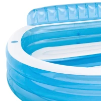Piscina Hinchable Intex con Sillón y Porta Bebidas, 229x218x79 Cm, Blanco y Azul(m-3)