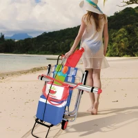 Carrito Playa Plegable Multiusos Aktive Beach, 35x45x100 Cm, Azul(m-3)