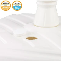 Base para Sombrilla Cuadrada con Rosca Ajustable para Mástil 33-48 Mm, 56x56x40 Cm, Blanco(m-7)