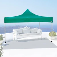 Cenador Plegable Ajustable en Altura, 300x300x220/320 Cm, Verde(m-8)