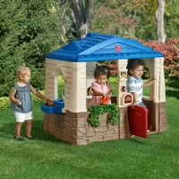 Casita Infantil Step2 Interactiva con Timbre y Accesorios, 118x130x89 Cm, Azul/Beige/Marrón(m-5)