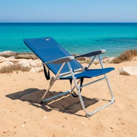Silla de Playa Plegado Slim 6 Posiciones, 47x60x94 Cm, Azul Marino(m-3)