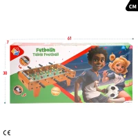 Futbolín de Madera Sobremesa 18 Jugadores, 60x30x20 Cm, Rojo y Amarillo(m-6)