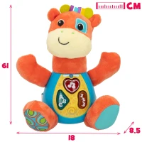 Peluche Jirafa Interactiva Que Habla en Español y Emite Luces, 18x8,5x19 Cm, Naranja(m-6)