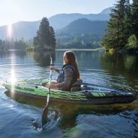 Kayak Hinchable Intex Challenger K1 con Remo y Bomba, 274x76x33 Cm, Verde, Negro y Azul(m-2)
