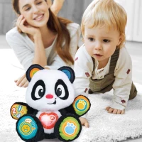 Peluche Oso Panda Interactivo Educativo con Luz y Sonidos, 27x14x33 Cm, Blanco y Negro(m-5)