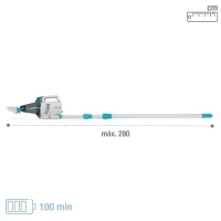 Aspiradora de Piscina Manual Batería Recargable 100 Min Autonomía, Mástil 2,8 M, Azul(m-6)